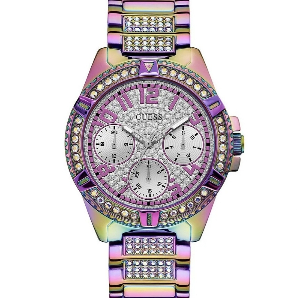 GUESS Women's Iridescent Watch with Crystal Accents